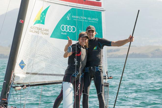 2014 ISAF Sailing World Championships, Santander - Lisa Darmanin and Jason Waterhouse © Thom Touw http://www.thomtouw.com